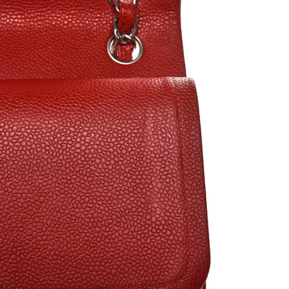 Chanel Caviar Quilted Jumbo Double Flap Red 9 of 12