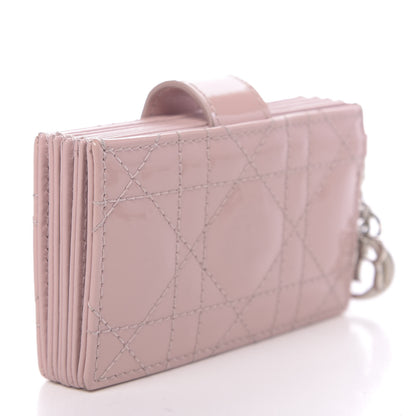 Christian Dior Patent Cannage Lady Dior 5-Gusset Card Holder Rose Clair 3 of 8