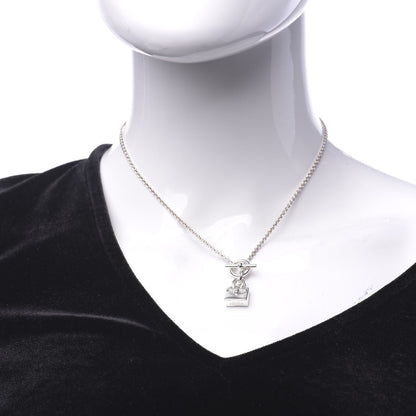 Hermes Sterling Silver Birkin Amulette Pendant Necklace 2 of 8