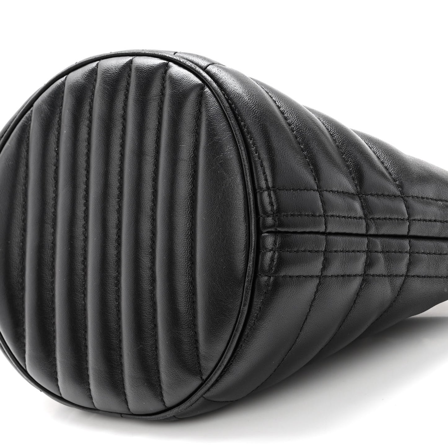 Lambskin Quilted Small Crescent Lola Bag Black