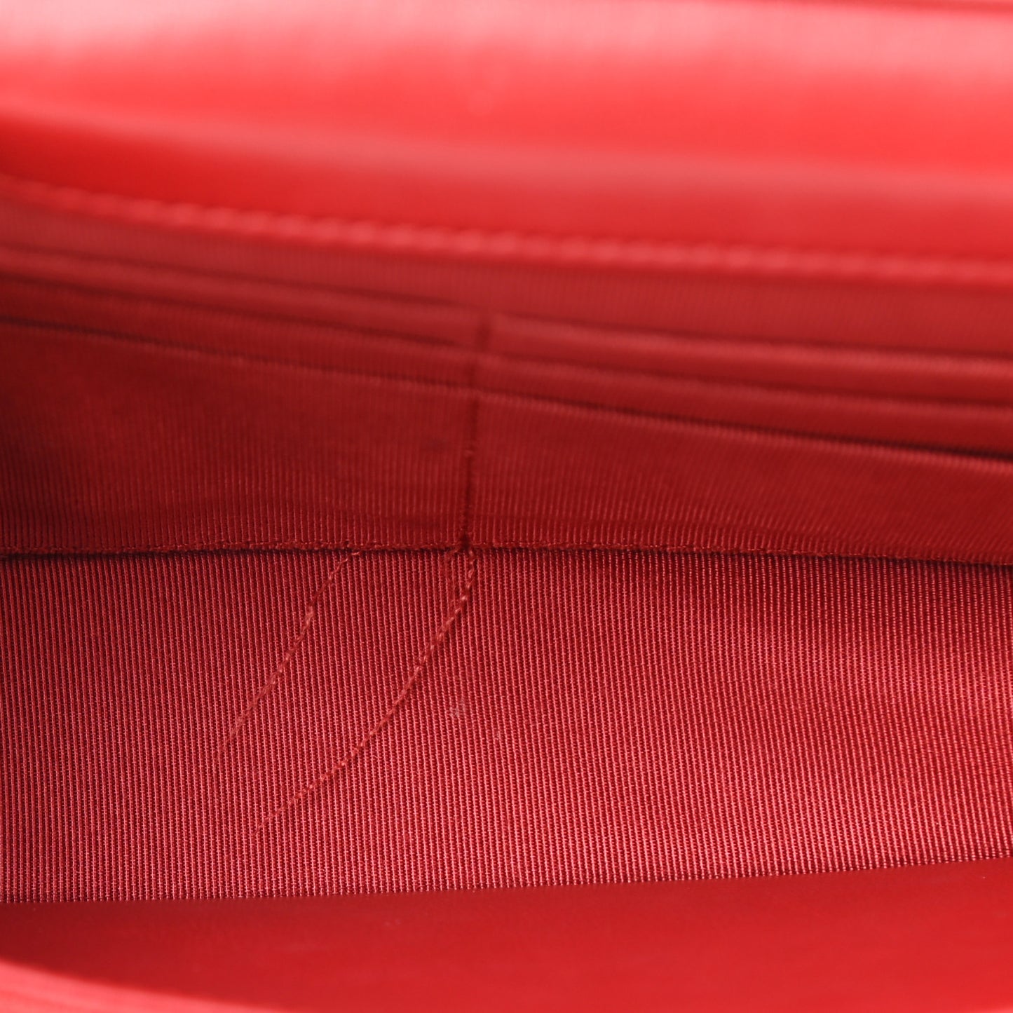 Lambskin Quilted Wallet On Chain WOC Red