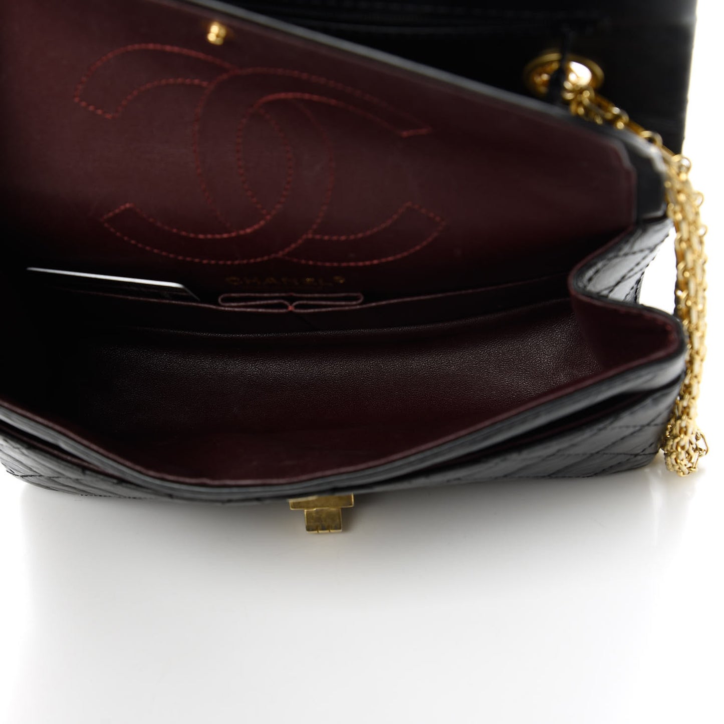 Aged Calfskin Quilted 2.55 Reissue 225 Flap Black