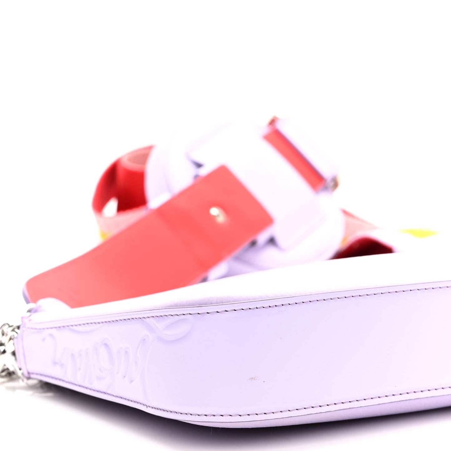 Calfskin Empire Loubila Pouch on Chain Lilac Smoke Rosy