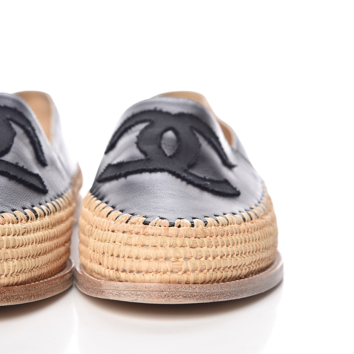 Chanel Lambskin Grosgrain CC Espadrilles 39 Black 11 of 14