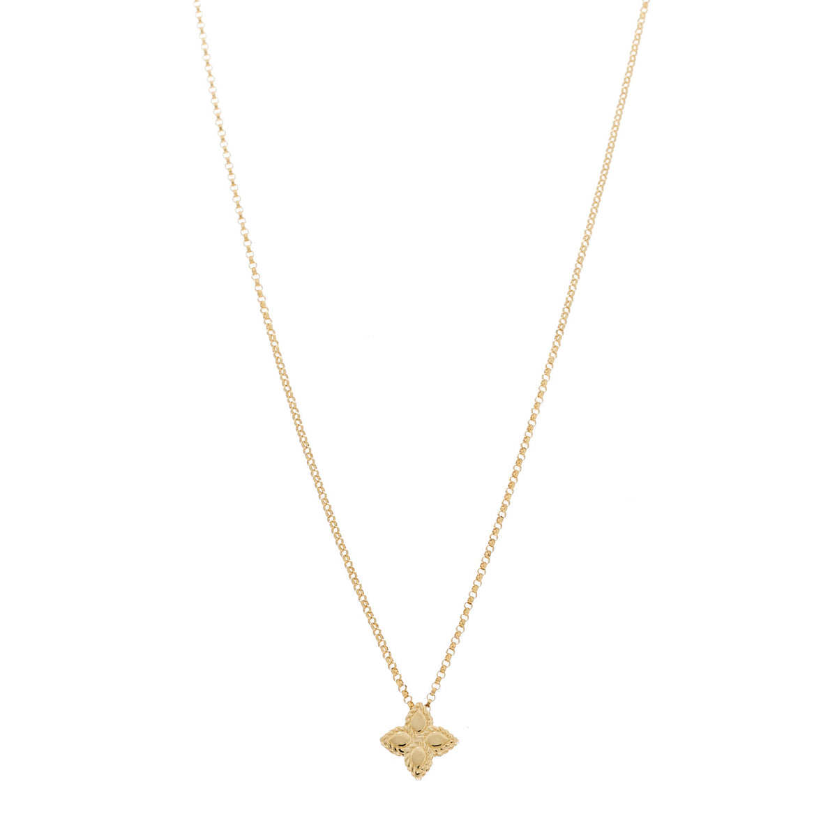 Roberto Coin 18K Yellow Gold Small Princess Flower Pendant Necklace 1 of 5