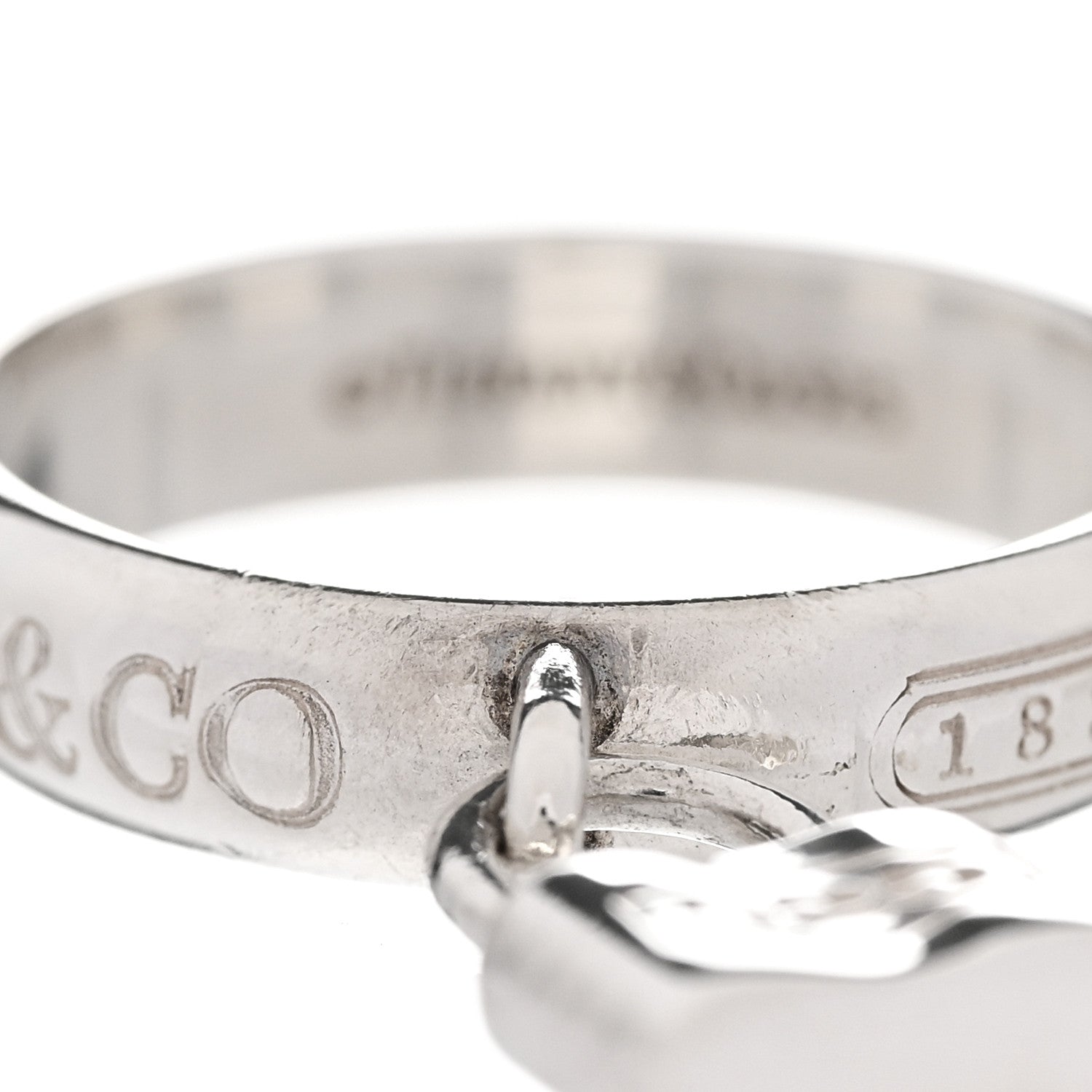 Tiffany Sterling Silver 1837 Lock Charm Ring 49 5 5 of 6