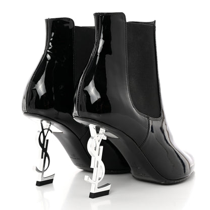 Saint Laurent Patent Opyum Ankle Booties 37 Black 4 of 12