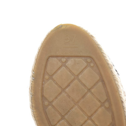 Chanel Lambskin CC Espadrilles 37 Beige Black 6 of 16