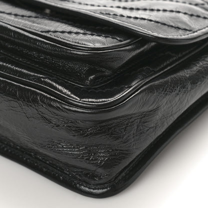 Saint Laurent Crinkled Calfskin Matelasse Monogram Baby Niki Chain Satchel Black 8 of 8
