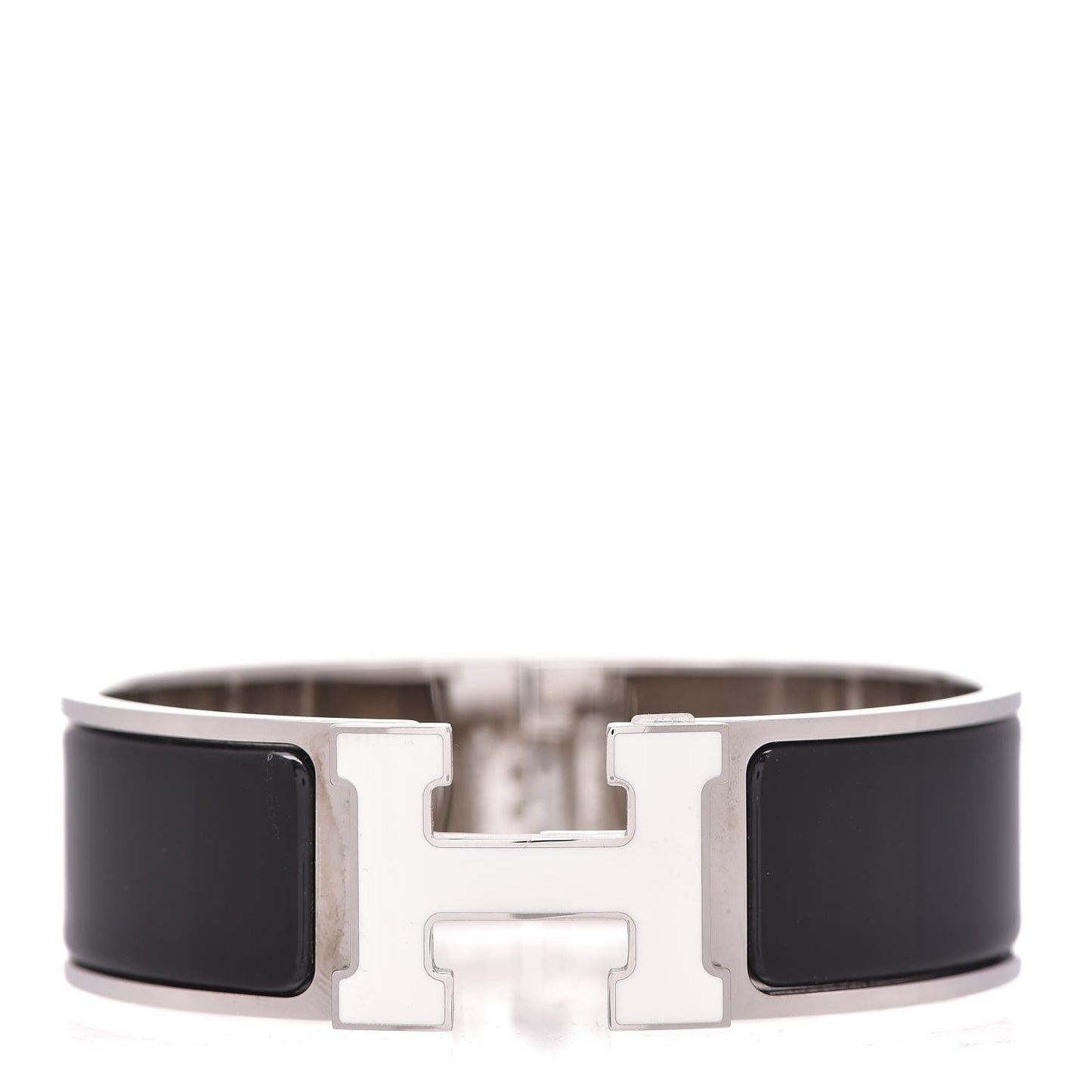 Enamel Wide Clic Clac H Bracelet GM Black