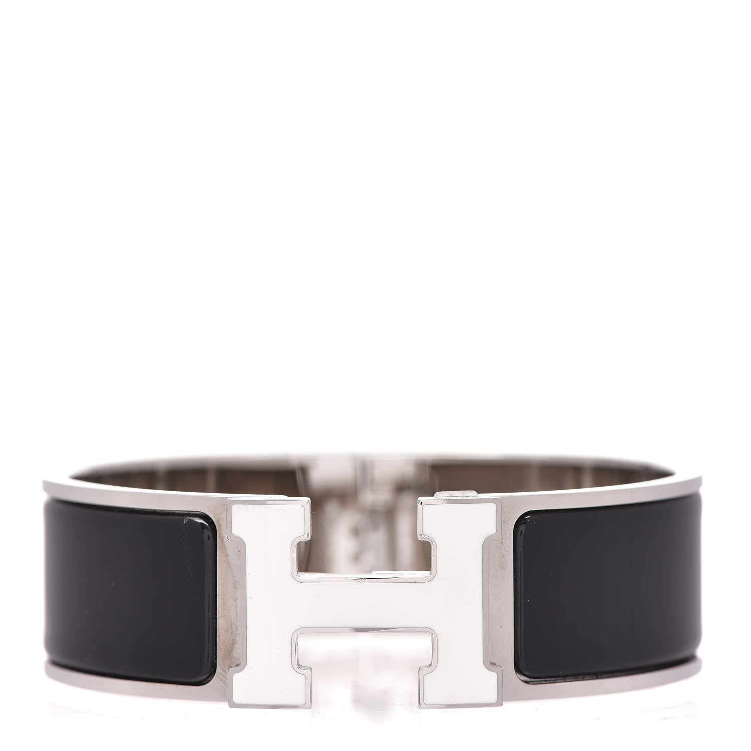 Hermes Enamel Wide Clic Clac H Bracelet GM Black 1 of 5