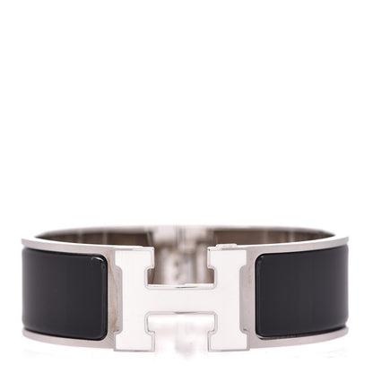 Hermes Enamel Wide Clic Clac H Bracelet GM Black 1 of 5