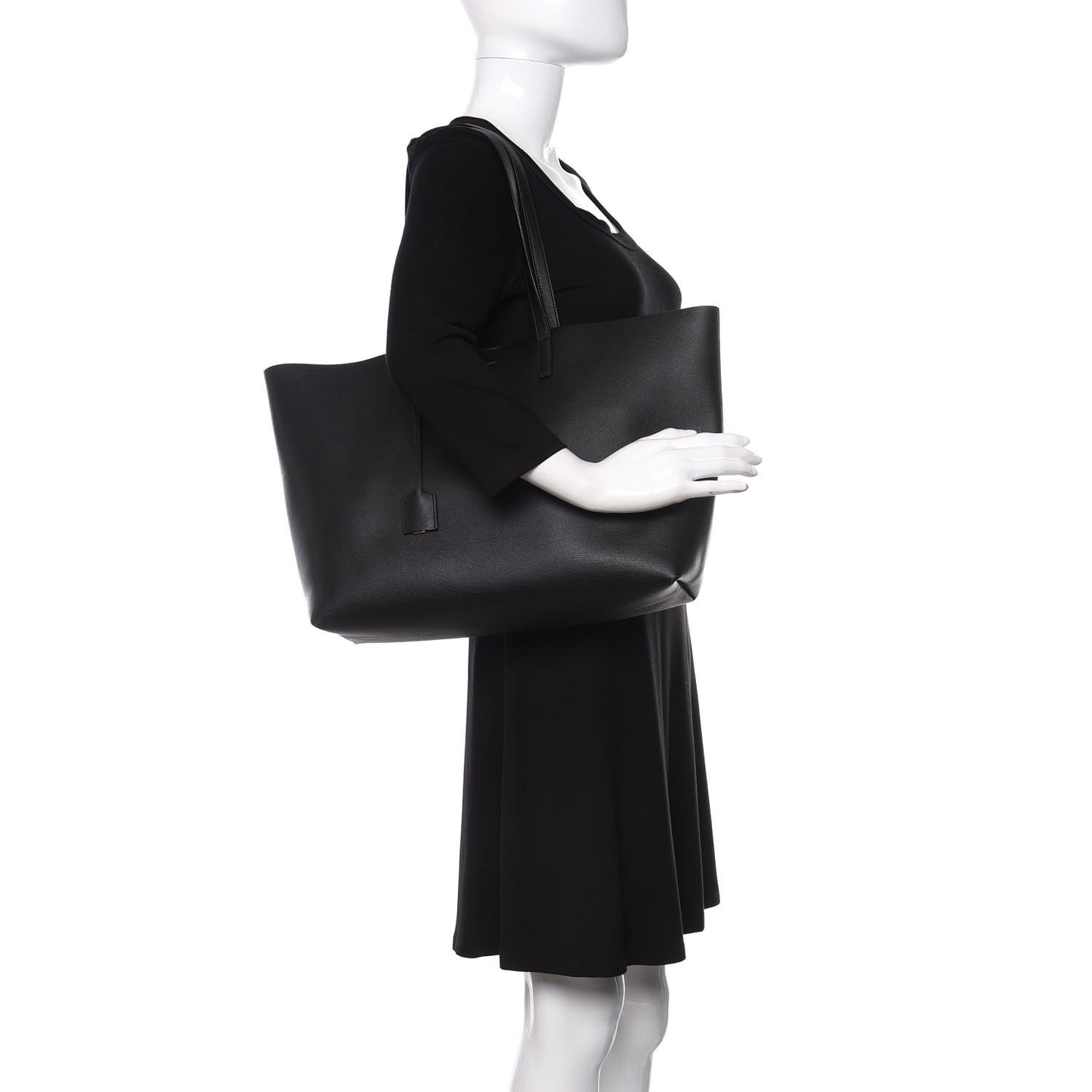 Calfskin Large Shopping Tote Black