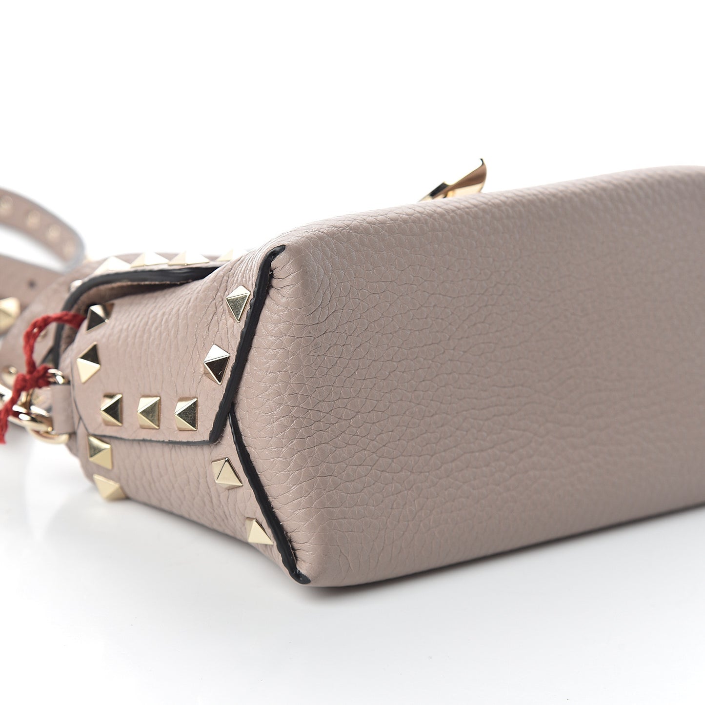 Pebbled Calfskin Mini Rockstud Crossbody Bag Poudre