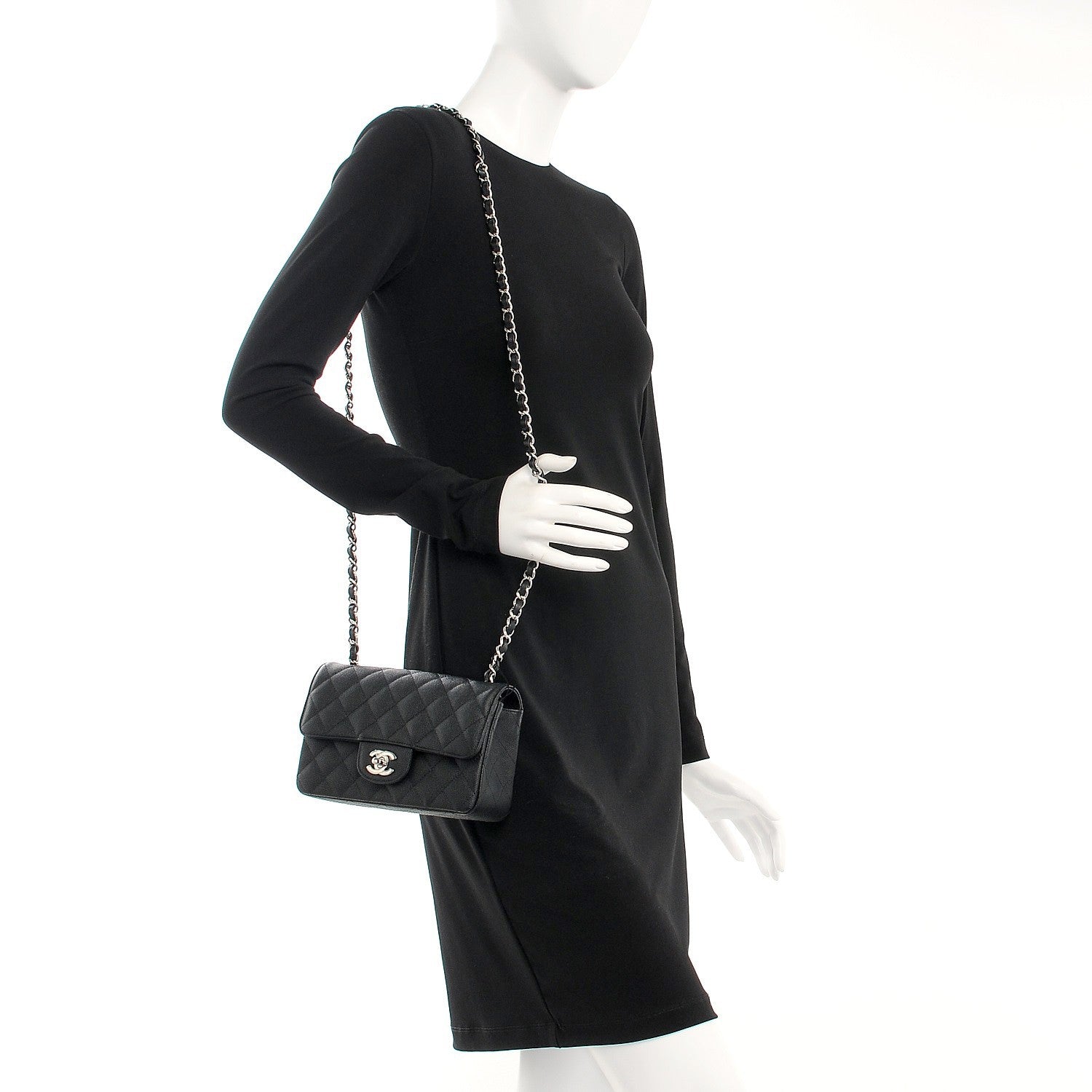 Chanel Caviar Quilted Mini Rectangular Flap Black 2 of 8