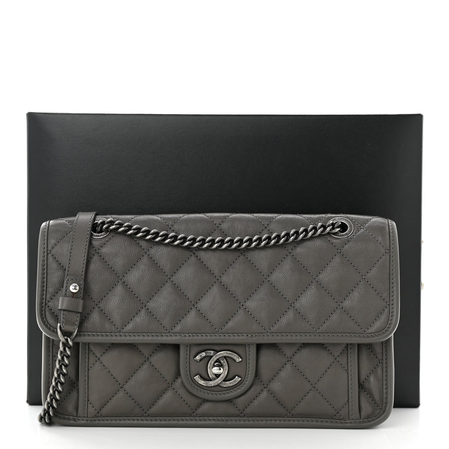 Chanel Caviar Quilted Medium French Riviera Flap Grey 13 of 13