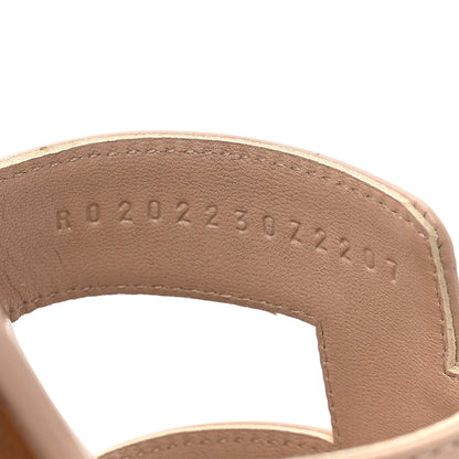 Hermes Box Calfskin Oran Sandals 39 Beige Nude 8 of 9
