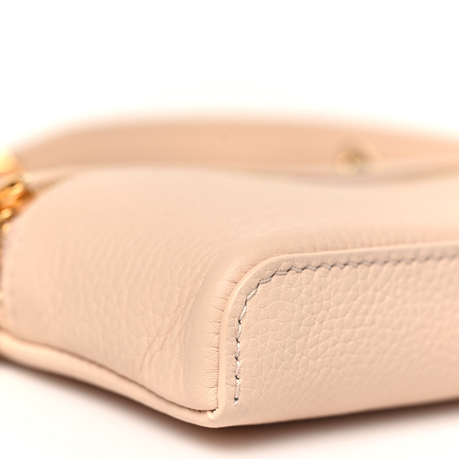 Loro Piana Grained Calfskin Extra Pocket Mini Pouch Creamed Honey 8 of 10