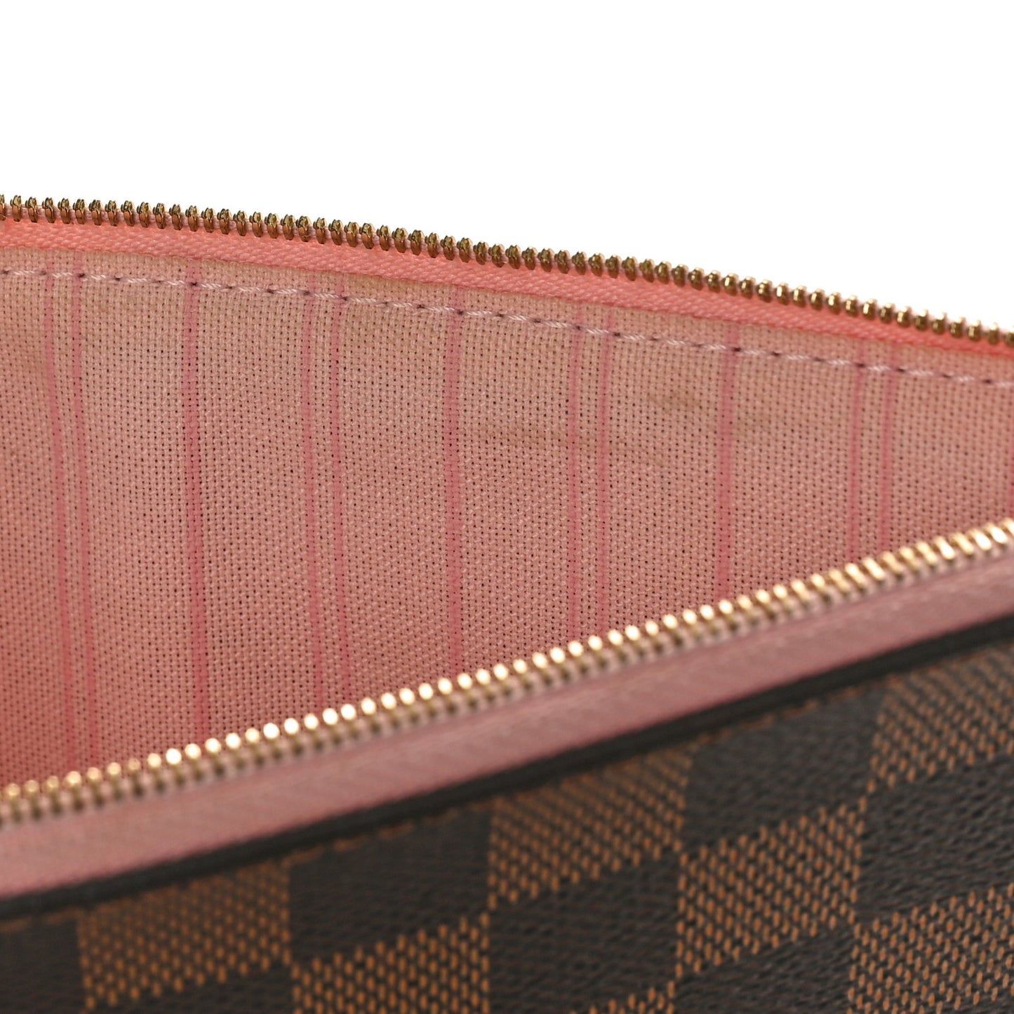 Damier Ebene Neverfull MM GM Pochette Rose Ballerine