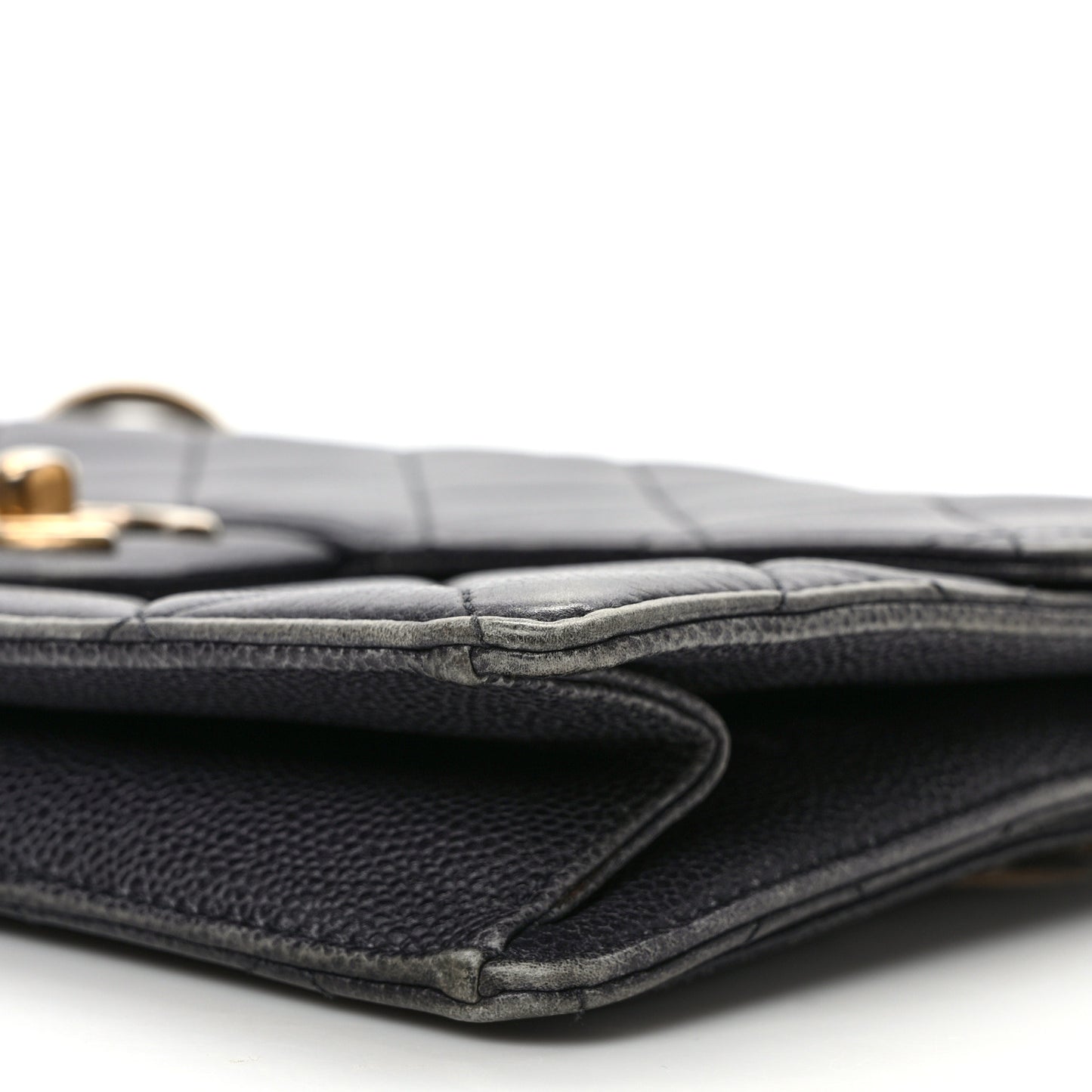 Caviar Quilted Large Retro Class Flap Dark Navy Blue