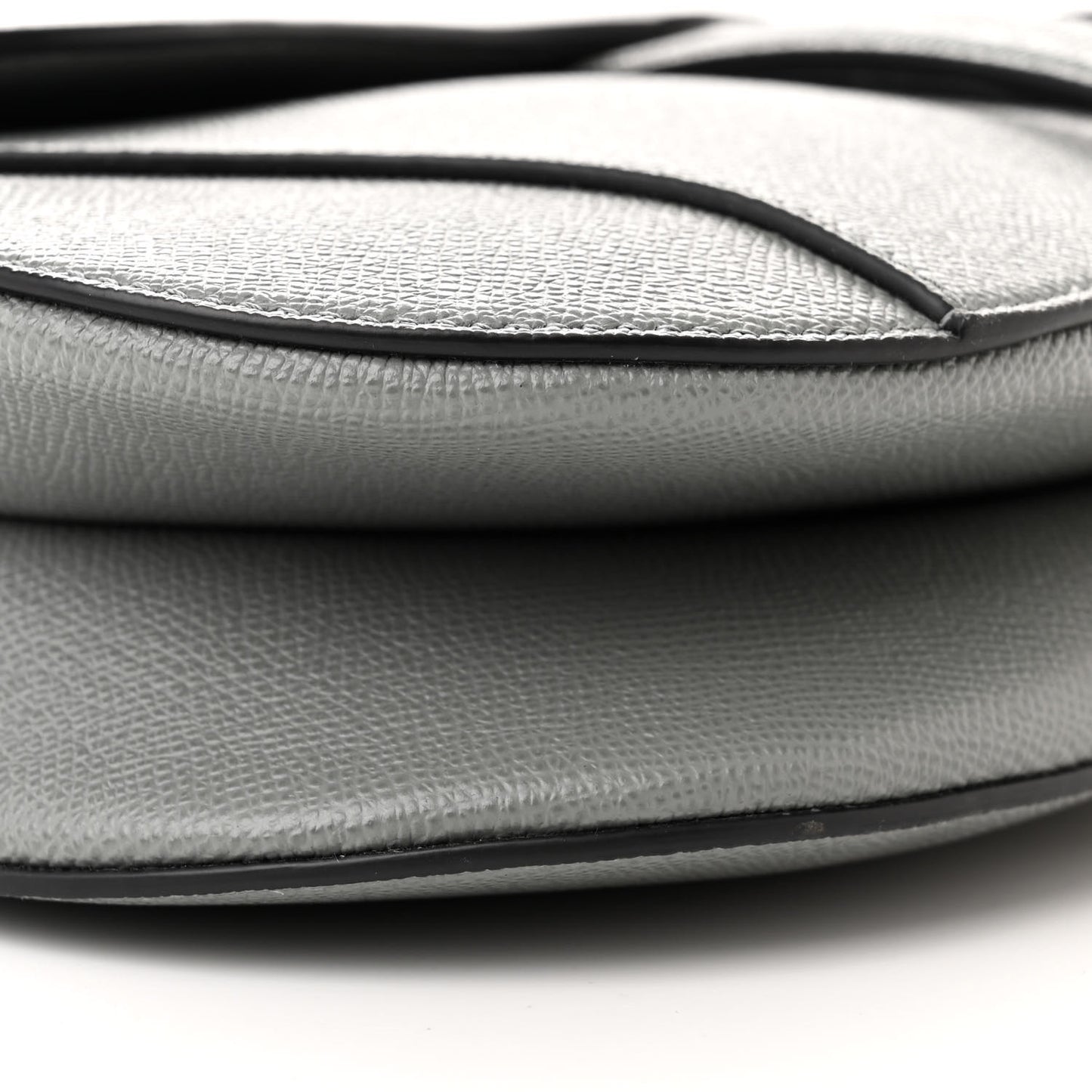 Grained Calfskin Saddle Bag Grey