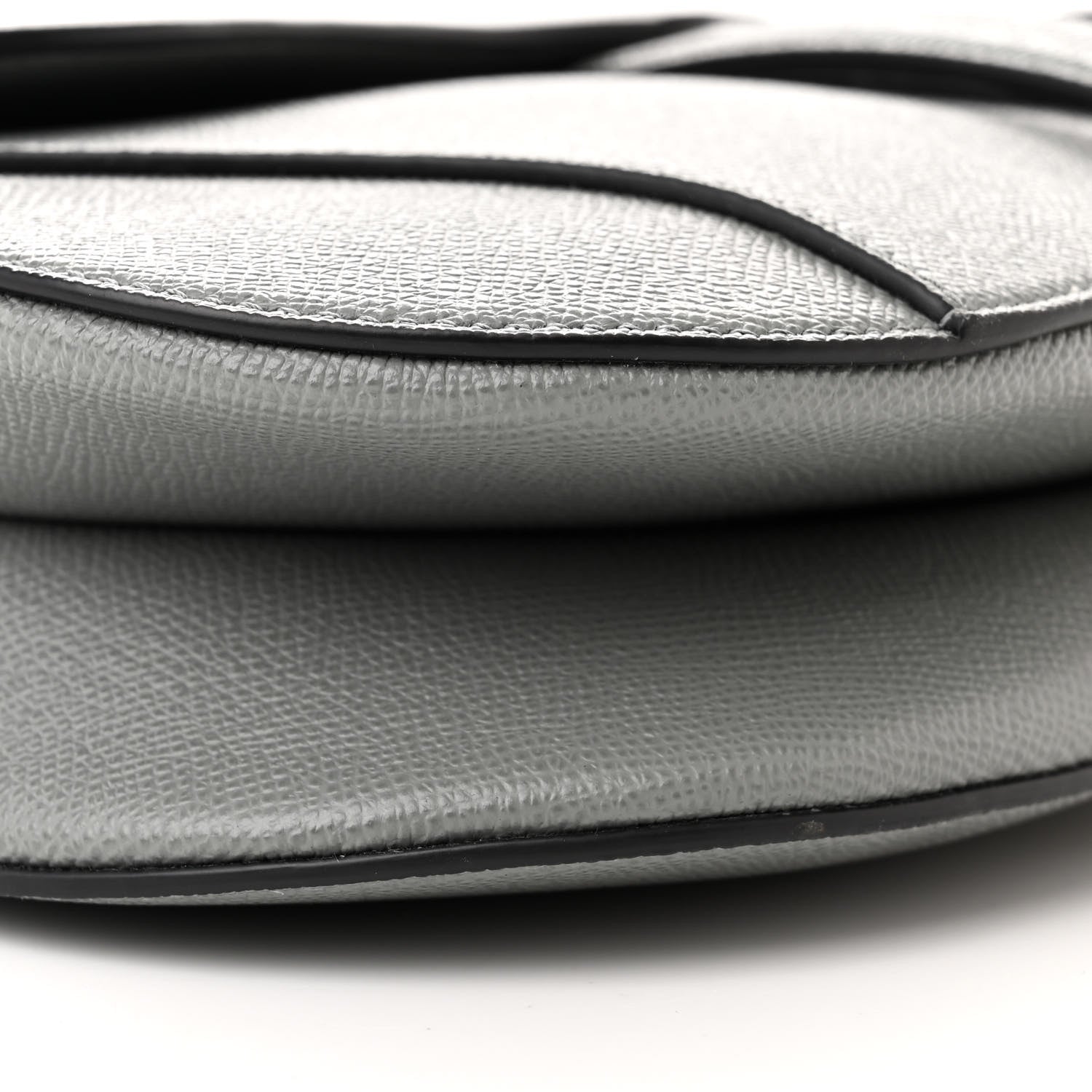Christian Dior Grained Calfskin Saddle Bag Grey 9 of 10