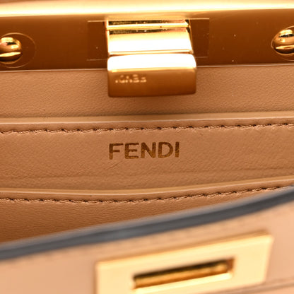 Fendi Shiny Nappa Petite Peekaboo I SEE U Satchel Miele Scuro 6 of 9