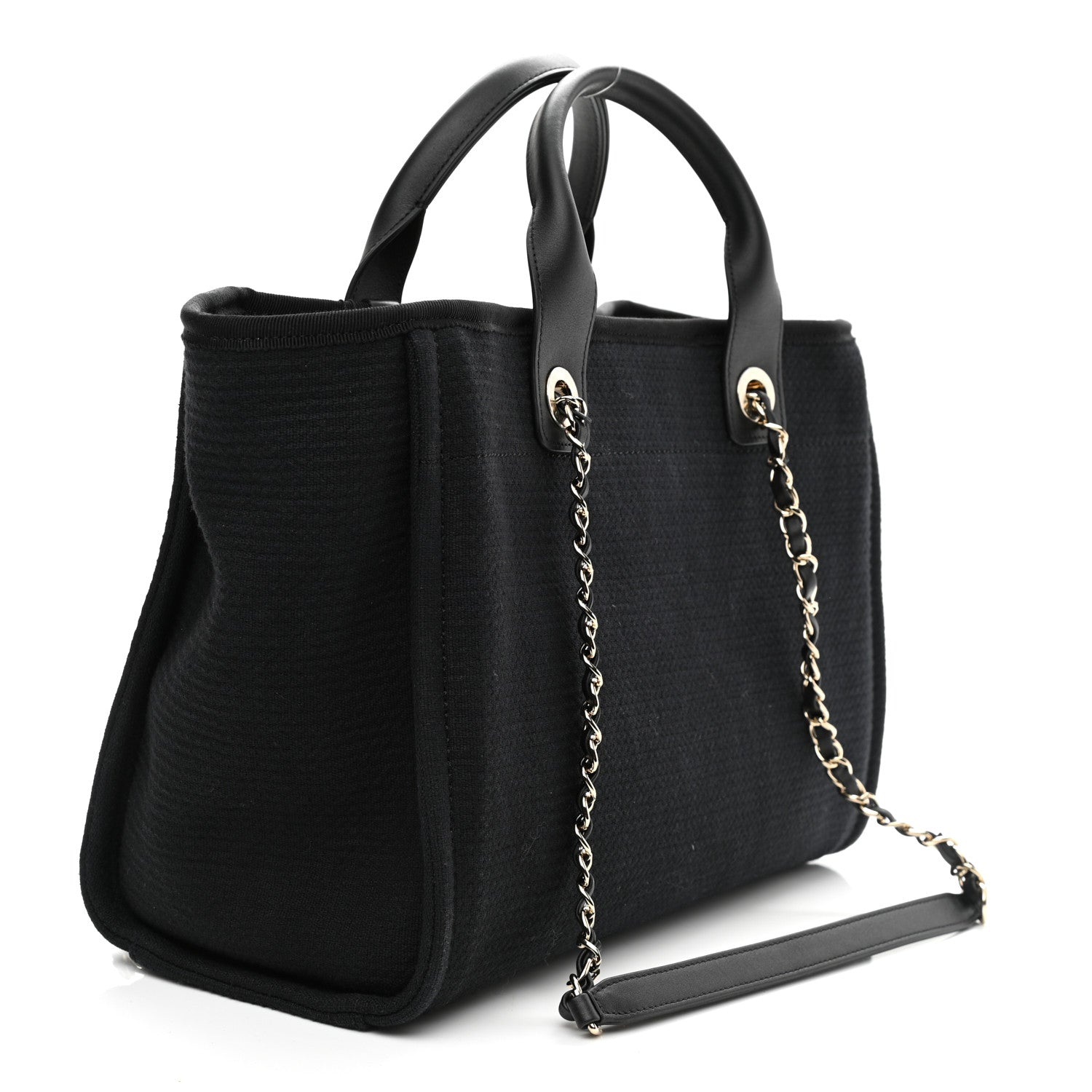 Chanel Mixed Fibers Small Deauville Tote Black 3 of 10