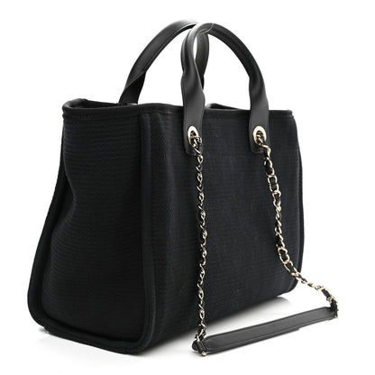 Chanel Mixed Fibers Small Deauville Tote Black 3 of 10