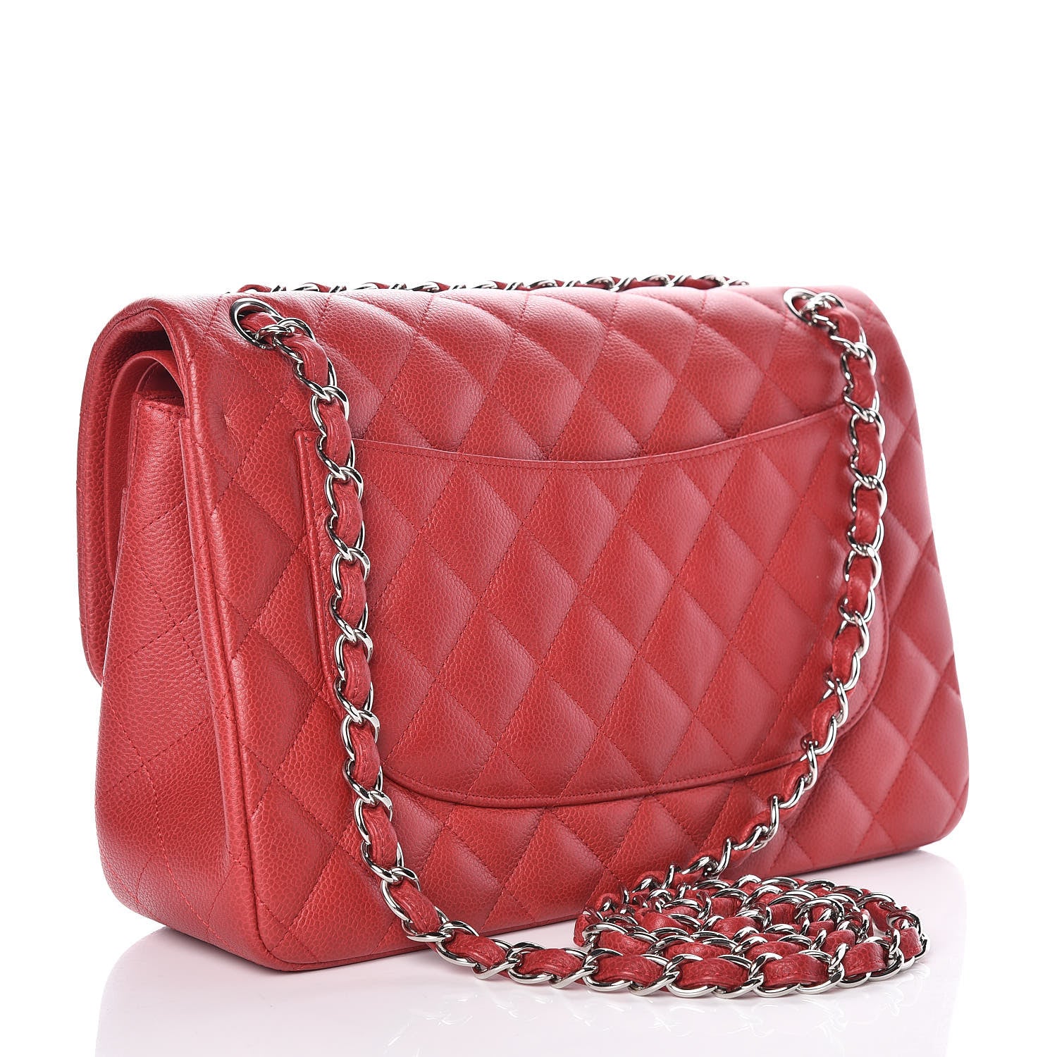 Chanel Caviar Quilted Jumbo Double Flap Red 3 of 11