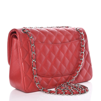 Chanel Caviar Quilted Jumbo Double Flap Red 3 of 11