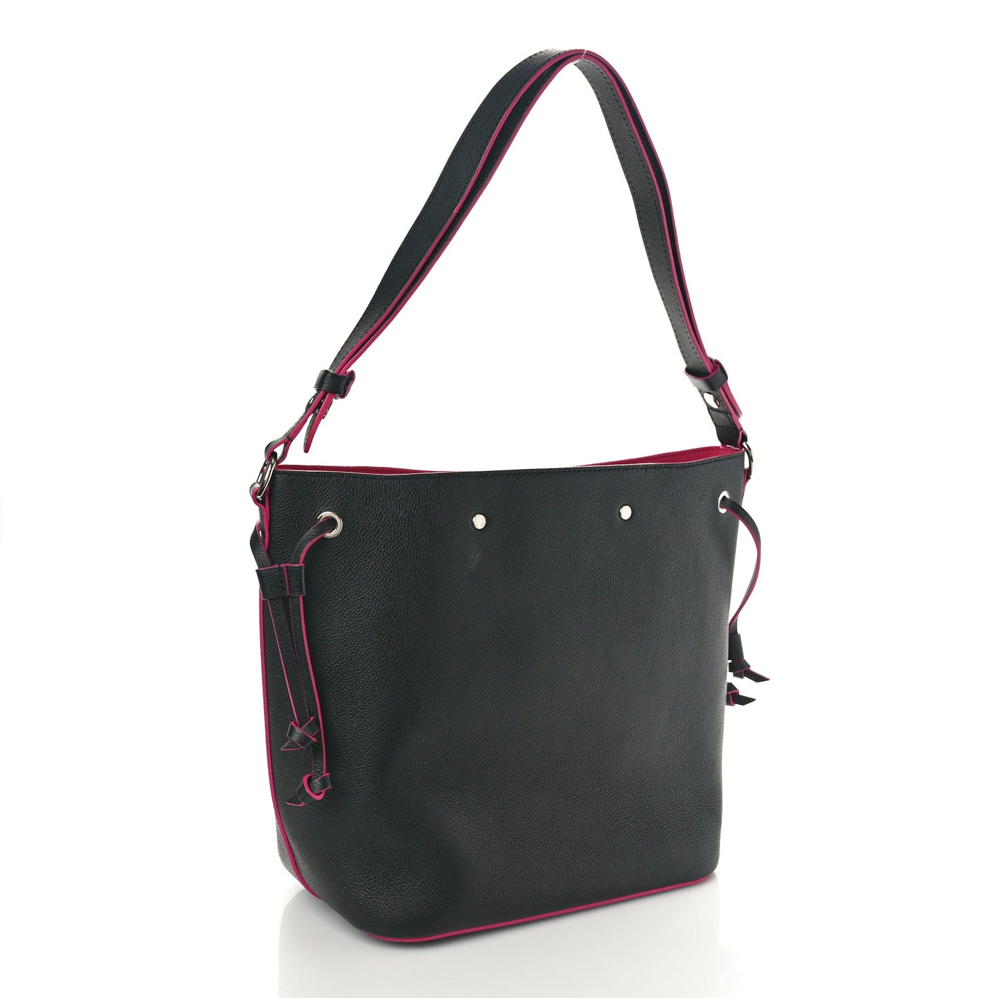 Calfskin Lockme Bucket Black