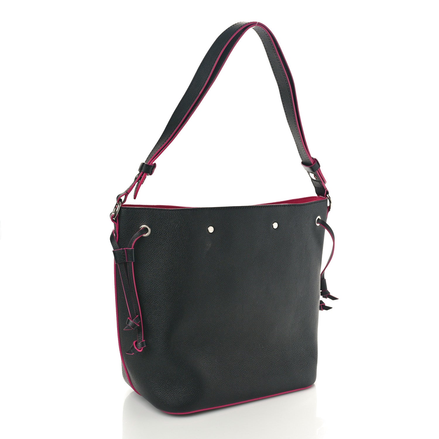 Louis Vuitton Calfskin Lockme Bucket Black 2 of 9