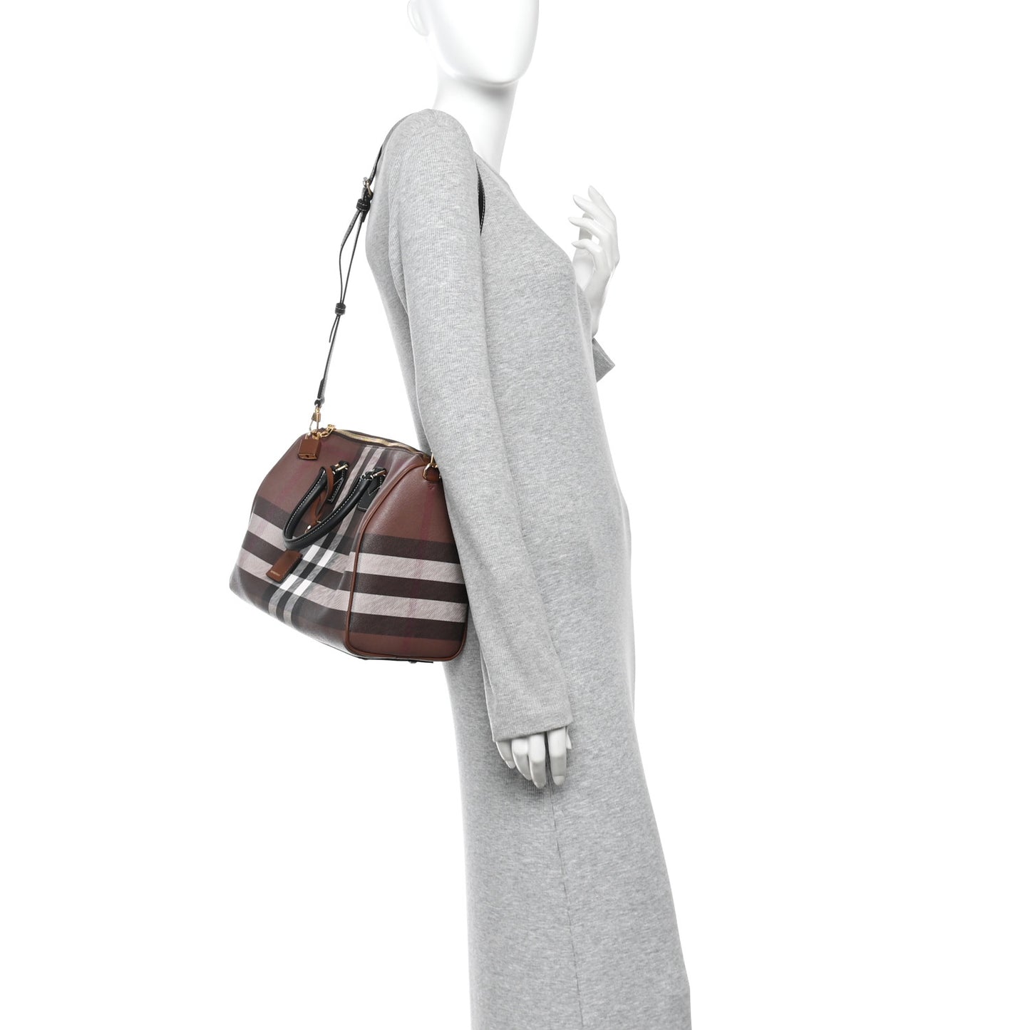 E-canvas Check Bowling Bag Dark Birch Brown