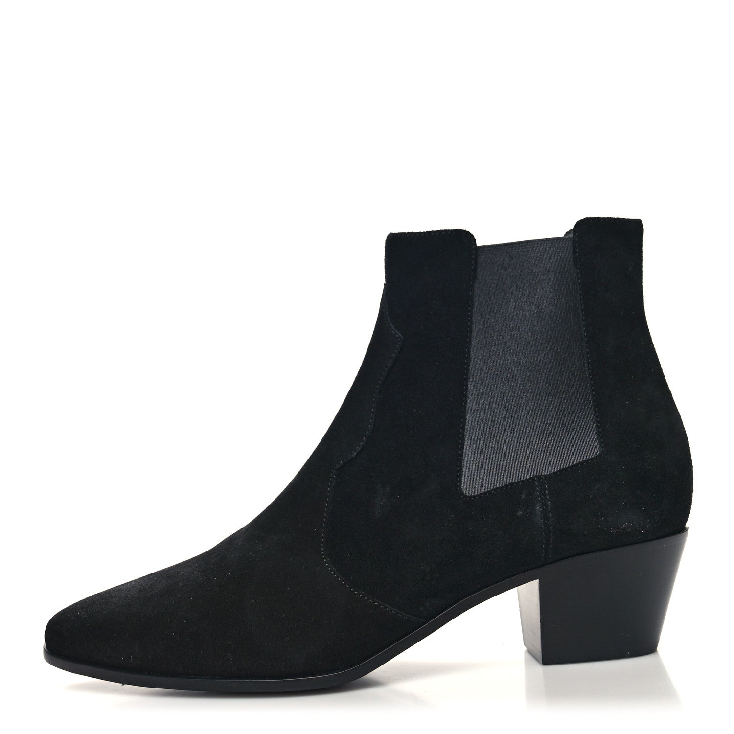 Saint Laurent Suede Chelsea Boots 39.5 Black 1 of 8
