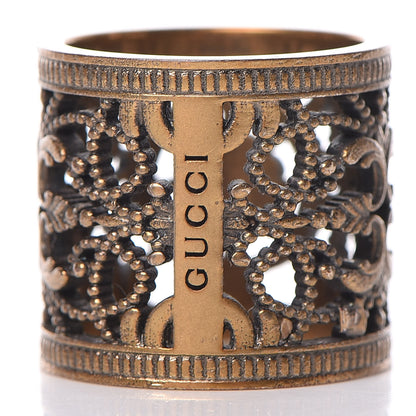 Gucci Metallic Open Work Ring 7 Aged Gold 3 of 6