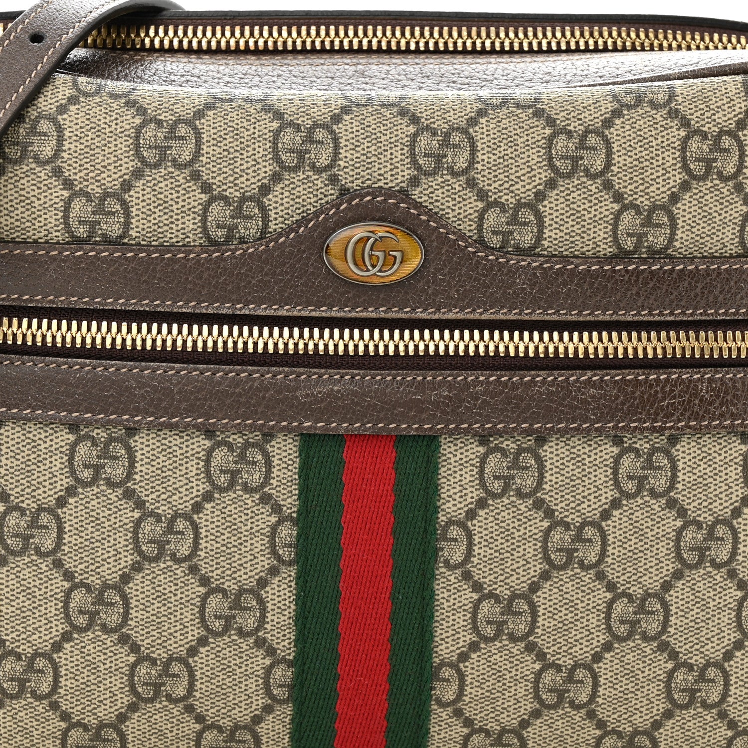 Gucci GG Supreme Monogram Web Small Ophidia Shoulder Bag Brown 8 of 10
