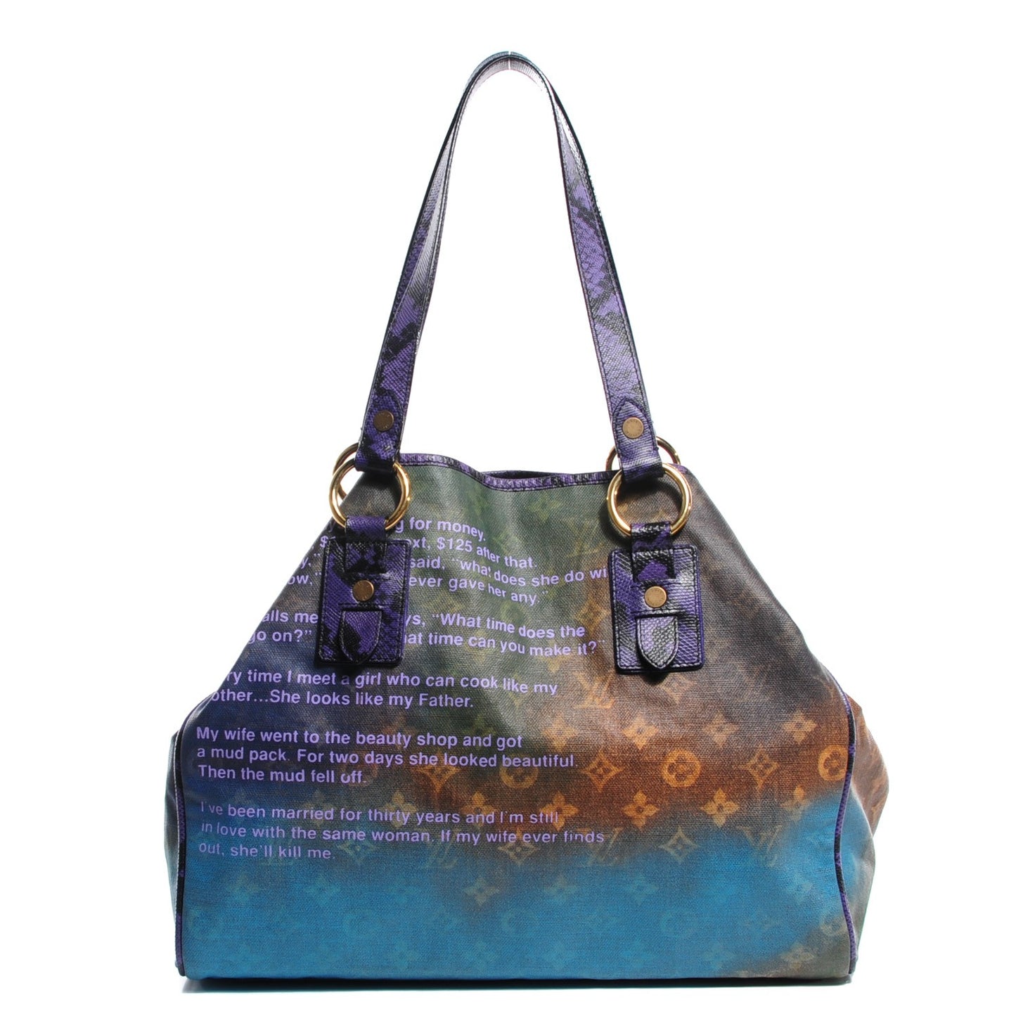 Monogram Karung Heartbreak Jokes Tote Violet