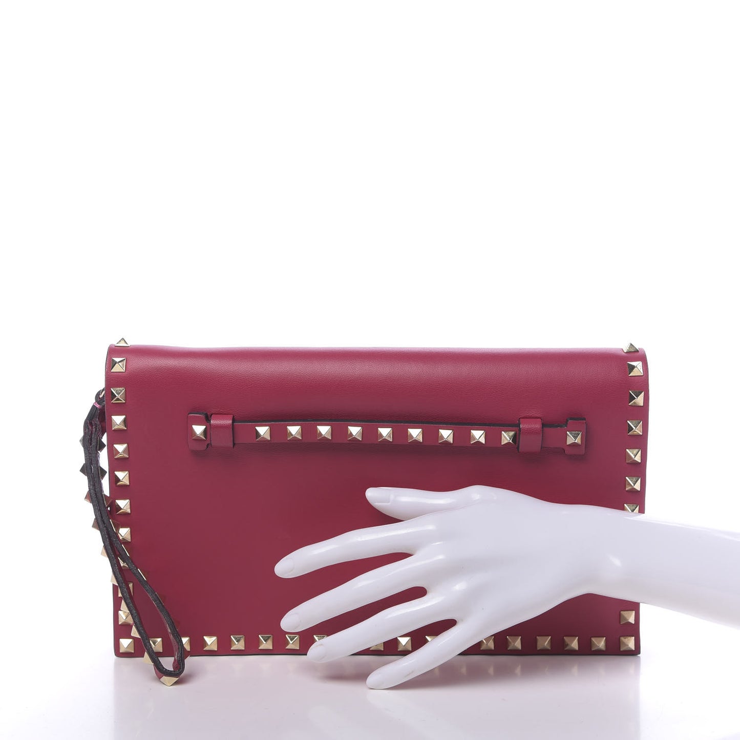 Nappa Rockstud Wristlet Clutch Cyclamin