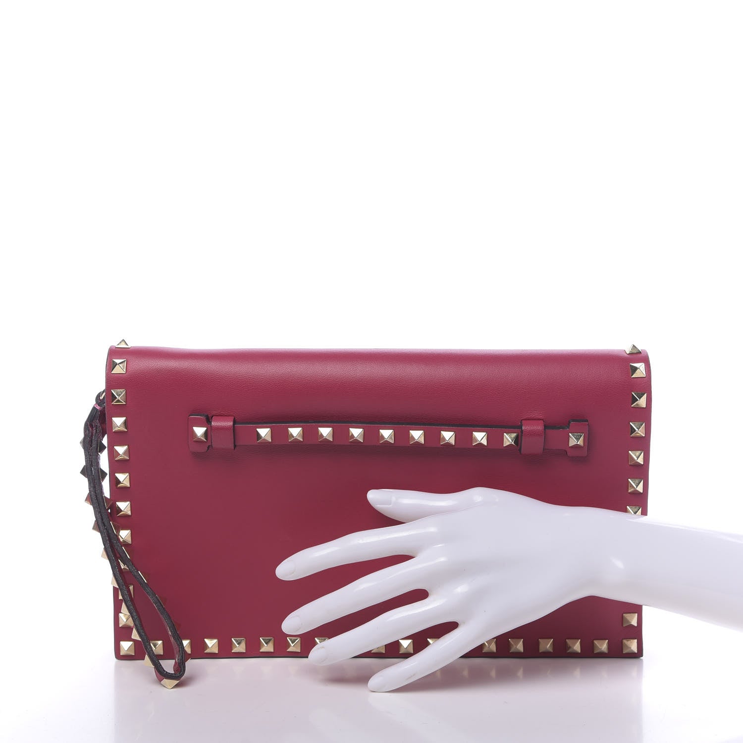 Valentino Garavani Nappa Rockstud Wristlet Clutch Cyclamin 2 of 12