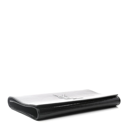 Saint Laurent Textured Patent Monogram Large Belle De Jour Clutch Black 4 of 7