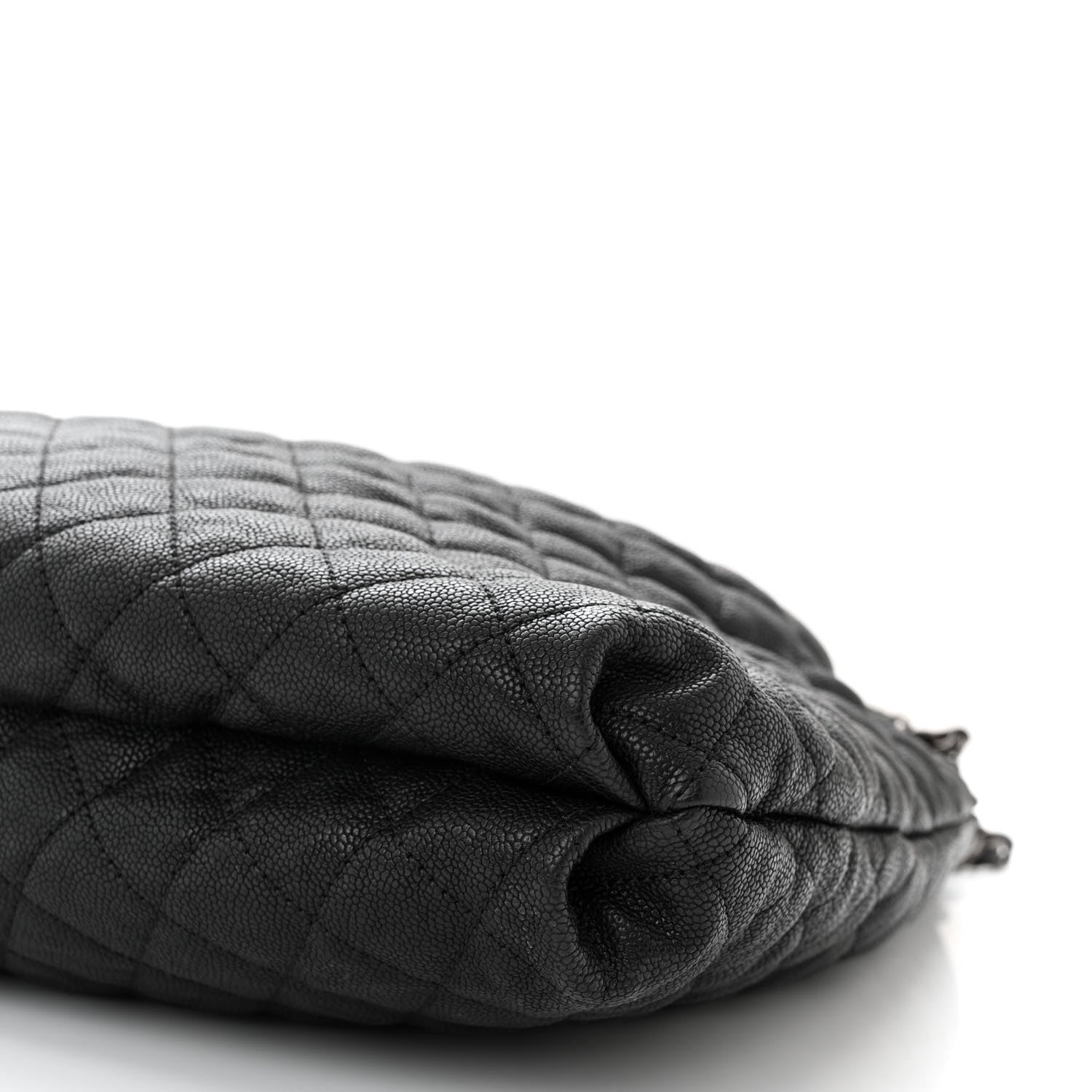 Chanel Distressed Glazed Caviar Quilted Large Elastic Tote Black 10 of 10