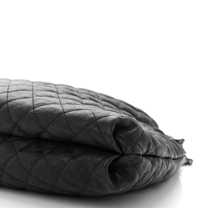 Chanel Distressed Glazed Caviar Quilted Large Elastic Tote Black 10 of 10