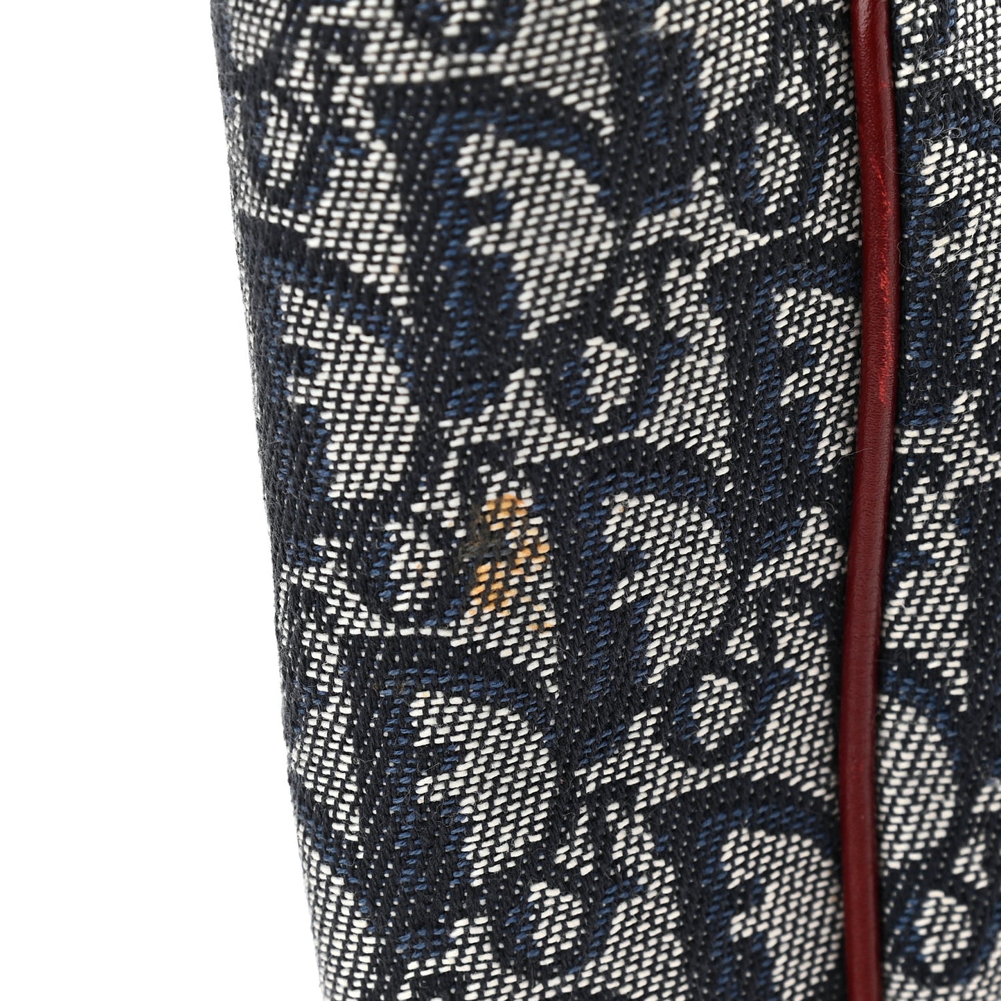 Denim Calfskin Monogram Tote Navy Blue Red