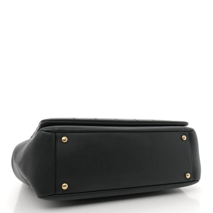 Chanel Grained Calfskin Stitched Lady Coco Top Handle Tote Black 4 of 11