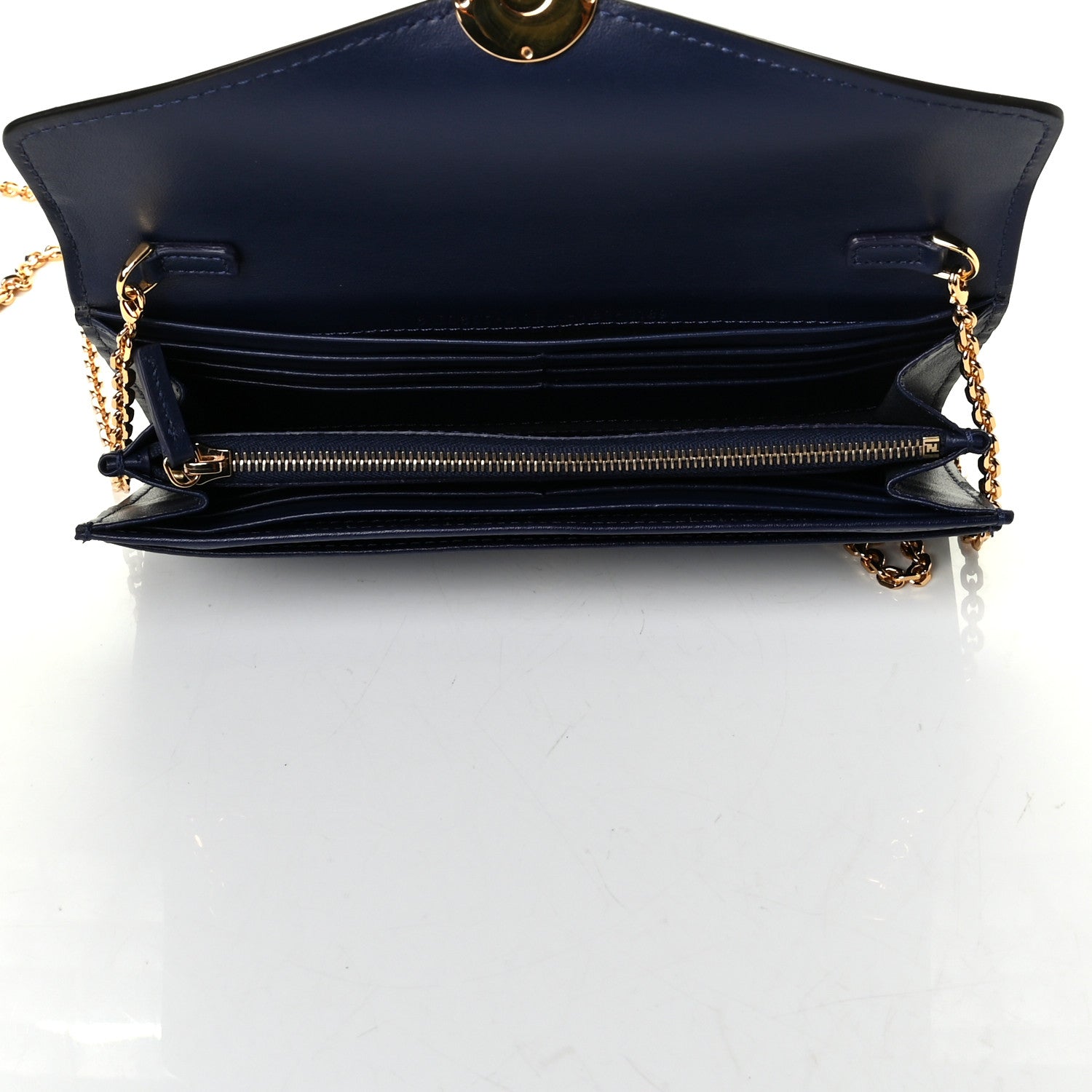 Fendi Vitello Liberty Lucido F is Fendi Continental Envelope Wallet On Chain Blueberry 4 of 6