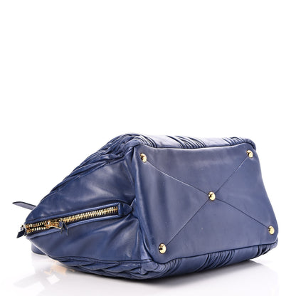 Miu Miu Nappa Matelasse Tote Blue 5 of 14
