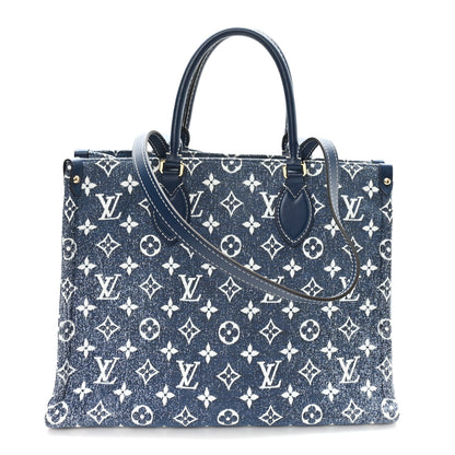Louis Vuitton Monogram Jacquard Denim Onthego MM Bleu 1 of 9