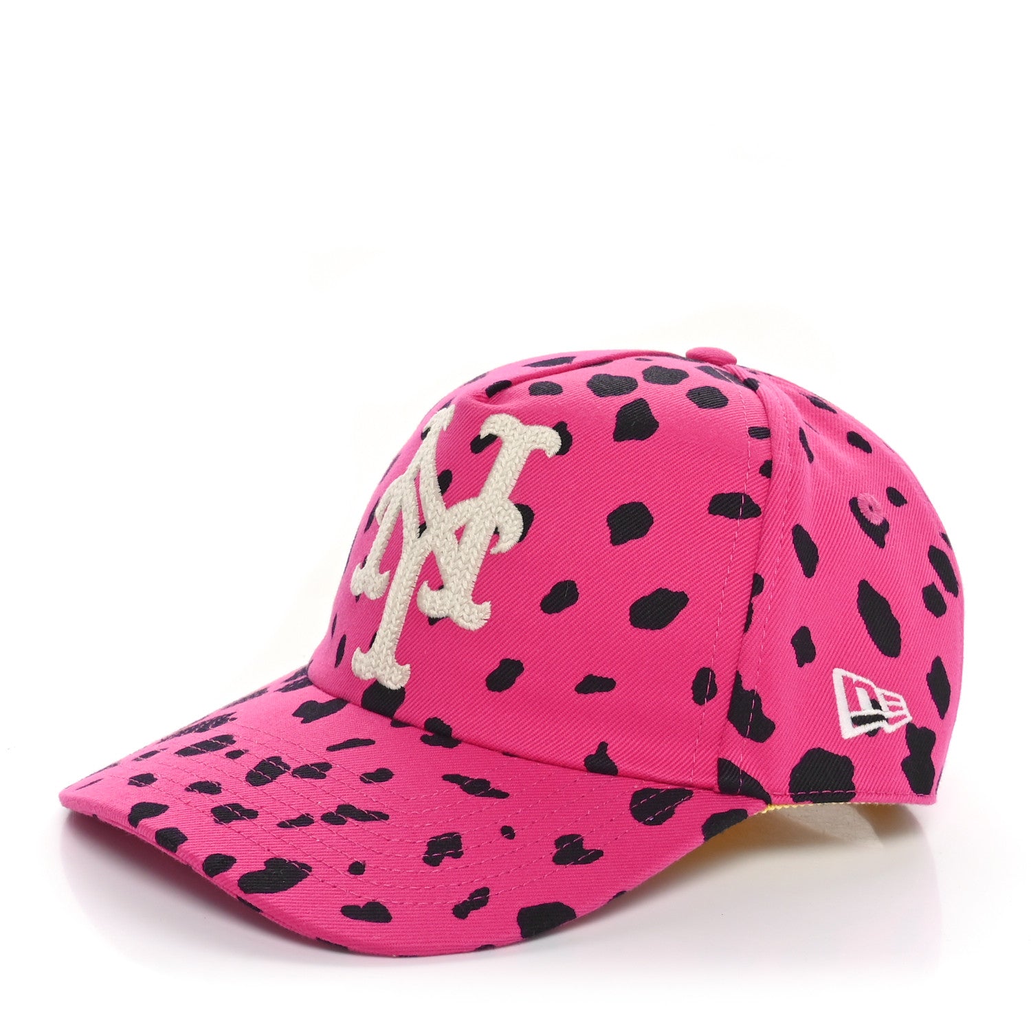 Gucci x MLB Drill Leopard Printed NY Mets Baseball Hat M Fucsia