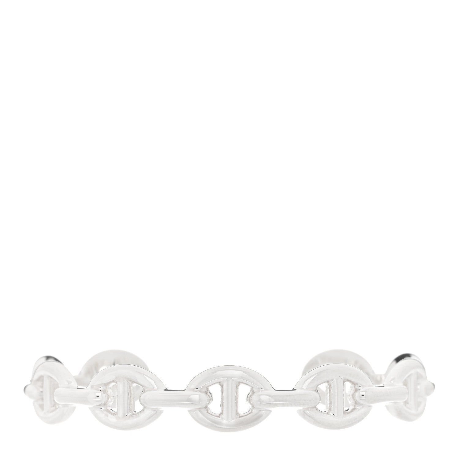 Hermes Sterling Silver MM Chaine d'Ancre Enchainee Cuff Bracelet ST 1 of 3